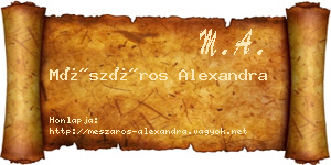 Mészáros Alexandra névjegykártya