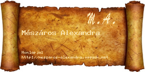 Mészáros Alexandra névjegykártya
